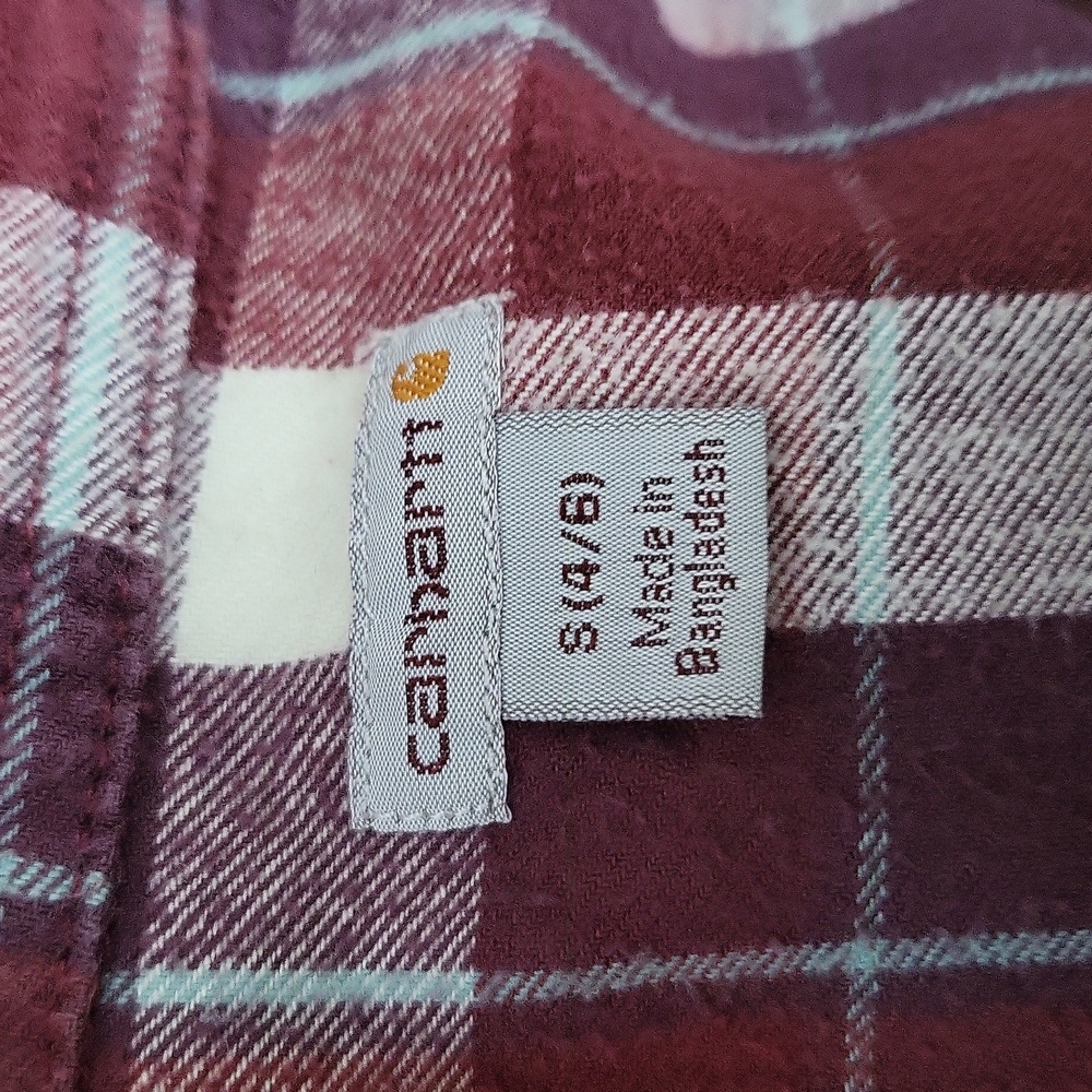 CARHARTT Women's Hamilton Flannel Shirt II Size Small Cinnamon Red - Picture 8 of 10
